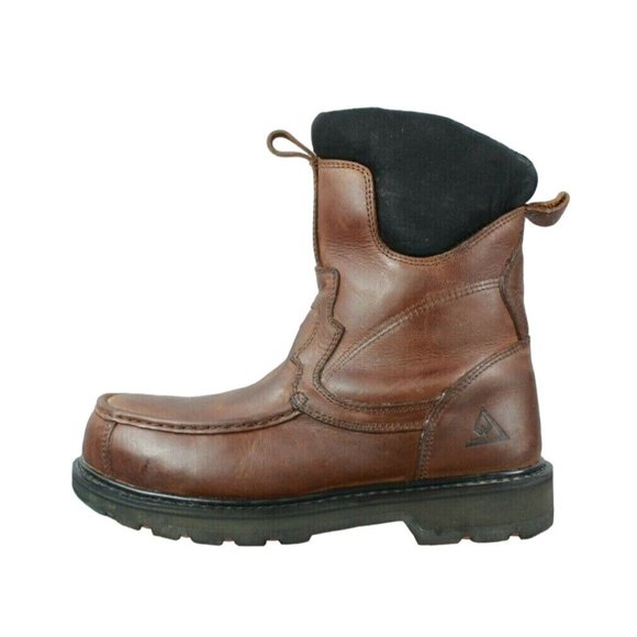 WELLCO Wyndale 10-Inch Brown Leather Side Zip Safety Toe Boots Size M 9 L 10 - Picture 1 of 9